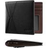 image:imageVULKIT Slim Leather Wallet for Men RFID Blocking Minimalist Bifold Wallet with Multiple Card Slots Cash Compartment Zipper Coin Pocket Gift Box Packed