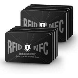 DUGRAFT 10 Pack RFID Blocking Card, One Card Protects Your Entire Wallet, NFC Contactless Signal Blocker, Credit Card Protector, Rfid Card BLocker(10 Pack)