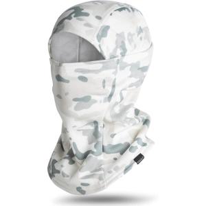 VULKIT Balaclava Face Mask UV Protection for Women Men Leightweight Sun Tatical Hood Fishing Riding Motorcycle(Warm-snowy Camo)