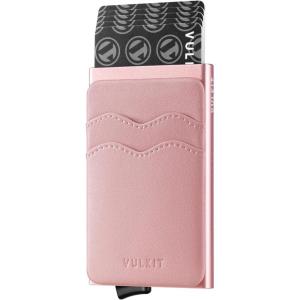 VULKIT Card Holder Pop Up Slim Wallet With Extra Leather Pocket Slots RFID Blocking Credit Card Case for Men and Women(Rose)