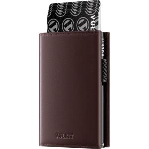 VULKIT Card Holder Wallet with Coin Pocket Magnetic Closure Pop Up Cards With ID Window Leather Wallet for Cash & Credit Cards | with Coin Pocket, Magnetic Closure, Pop Up Cards, With ID Window(Top Grain Cowhide – Espresso)