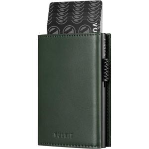VULKIT Card Holder Wallet with Coin Pocket Magnetic Closure Pop Up Cards With ID Window Leather Wallet for Cash & Credit Cards | with Coin Pocket, Magnetic Closure, Pop Up Cards, With ID Window(Nappa Olive)