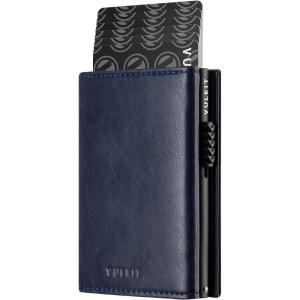 VULKIT Card Holder Wallet with Coin Pocket Magnetic Closure Pop Up Cards With ID Window Leather Wallet for Cash & Credit Cards | with Coin Pocket, Magnetic Closure, Pop Up Cards, With ID Window(Navy)