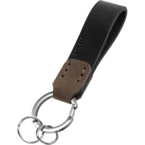 VULKIT Genuine Leather Keychain for Men & Women Everyday Carry Accessories(Black/Espresso)