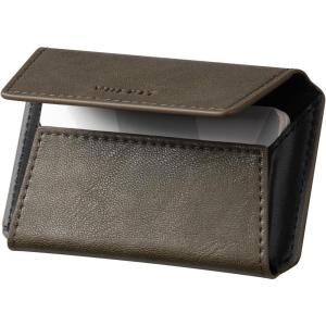 VULKIT Leather Business Card Holder Case for Men Slim Pocket Business Card Wallet Name Card Case Holder, Holds 20 Business Cards Black(Olive)