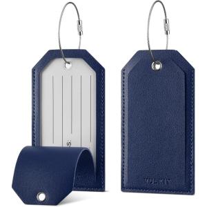 VULKIT Luggage Tags 2 Pack Baggage Tags for Suitcase, Backpacks & Briefcase, Travel Essentials & Cruise Accessories(Navy)