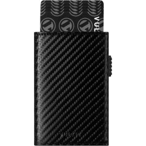 VULKIT Men’s Card Holder Wallet Pop Up Wallet Magnetic Closure RFID Blocking Tri-fold Leather Wallet(Carbon Fiber)