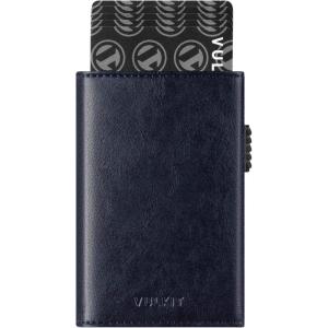 VULKIT Men’s Card Holder Wallet Pop Up Wallet Magnetic Closure RFID Blocking Tri-fold Leather Wallet(Navy)