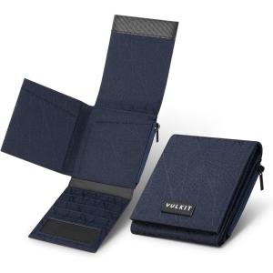 VULKIT Mens Wallet RFID Blocking Card Holder Minimalist Multifold Magic Wallet, for 20+ Cards, Cash, Bills，Camouflage Green(Blue)