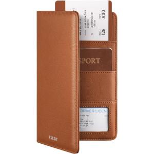 VULKIT Passport Holder Wallet RFID Blocking Travel Wallet for Men & Women(Top Grain Cowhide – Brown)