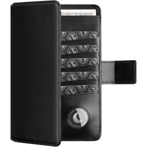 VULKIT Passport Holder with Airtag Holder RFID Blocking Passport Wallet Travel Leather Passport for Women(Black Brown)(Iron Black)