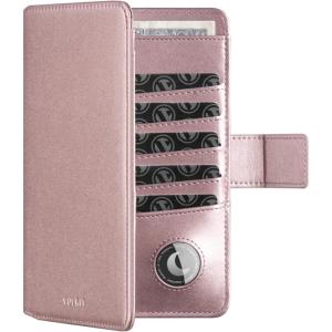 VULKIT Passport Holder with Airtag Holder RFID Blocking Passport Wallet Travel Leather Passport for Women(Black Brown)(Pearl Pink)