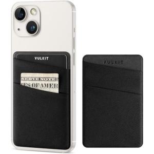 VULKIT Phone Card Holder Slim Elastic Adhesive Phone Wallet Credit Card Sleeves Sticker for Back of Smartphone(Lilac)(Black)