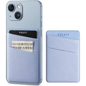 VULKIT Phone Card Holder Slim Elastic Adhesive Phone Wallet Credit Card Sleeves Sticker for Back of Smartphone(Lilac)(Blue)