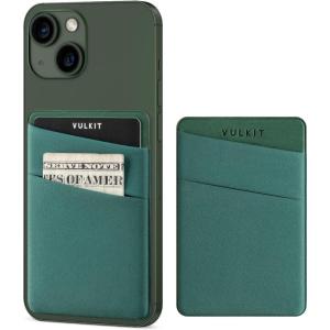 VULKIT Phone Card Holder Slim Elastic Adhesive Phone Wallet Credit Card Sleeves Sticker for Back of Smartphone(Lilac)(Green)