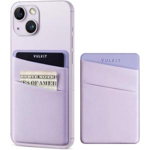 VULKIT Phone Card Holder Slim Elastic Adhesive Phone Wallet Credit Card Sleeves Sticker for Back of Smartphone(Lilac)(Lilac)