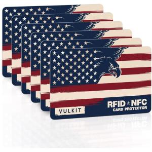 VULKIT RFID Blocking Cards 3 Pack Contactless Protection for RFID/NFC Anti-Theft Esssentials for Travel, Shopping & Business Occasions(The United States – 6 Pack)