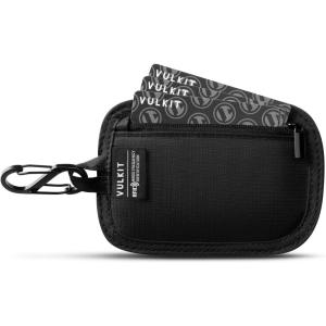 VULKIT RFID Blocking Clip Stash Pocket Small Slim Hidden Zipper Pouch Travel Safety Anti Theft Pickpocket Wallet Grey(Black)