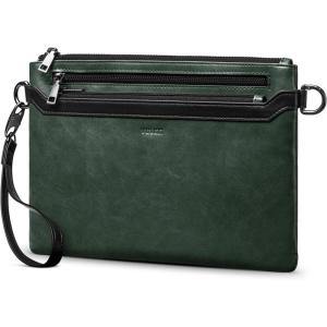 VULKIT RFID Blocking Clutch Bag for Men, Large Men’s Wristlet Wallet, Business Handbag(Olive Drab)