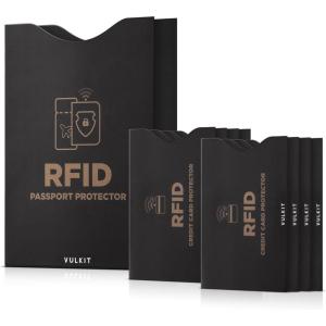 VULKIT RFID Blocking Sleeves 4 Passport Holders, Anti-Theft RFID Blocker Sets Travel Essentials Fits Bags & Purses(8 Card & 2 Passport Sleeves)