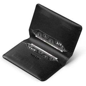 VULKIT Slim Minimalist Card Holder RFID Blocking Leather Credit Card Holder Front Pocket Wallet Magnetic Closure(Black)