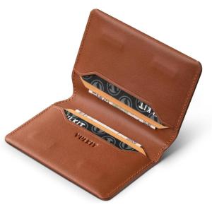 VULKIT Slim Minimalist Card Holder RFID Blocking Leather Credit Card Holder Front Pocket Wallet Magnetic Closure(Brown)