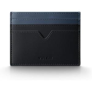 VULKIT Slim Minimalist Wallet for Men, RFID Blocking Credit Card Holder, Compact Front Pocket Wallet Holds 6+ Cards, Cash Notes & Coins, Easy Carry, Ultra Thin(Blue)