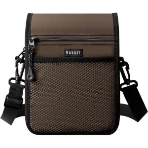 VULKIT Small Messenger Bag for Men, with Adjustable Strap Lightweight Crossbody or Shoulder Bag(Brown)