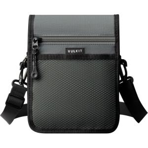 VULKIT Small Messenger Bag for Men, with Adjustable Strap Lightweight Crossbody or Shoulder Bag(Grey)
