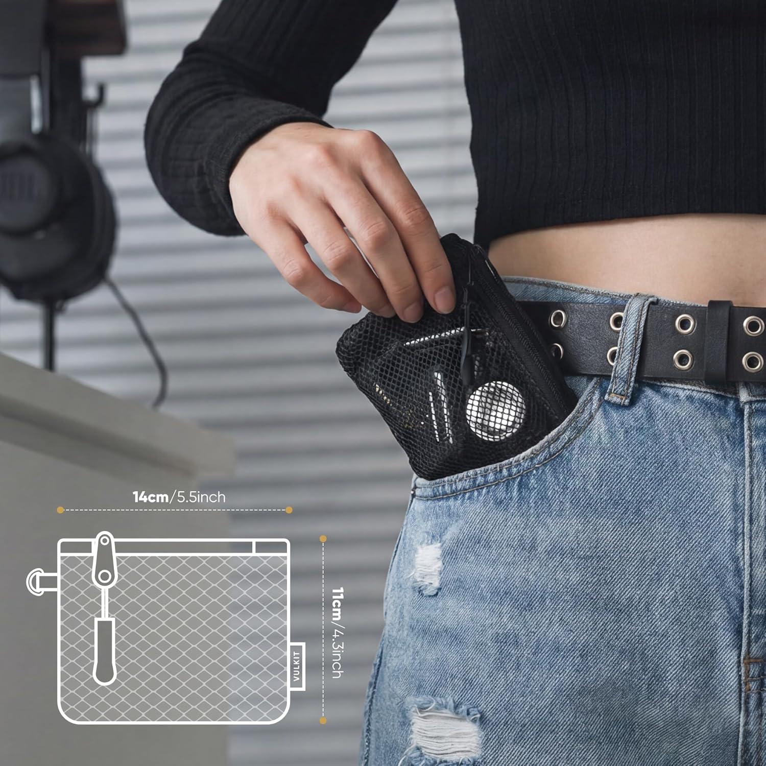 image:imageVULKIT Coin Purse Pack of 2 Zipper Wallet Change Purse Slim Travel Pouch Multifunctional Pouch Bag Everyday Carry2 PackBlack