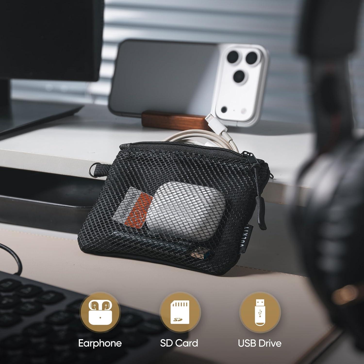 image:imageVULKIT Coin Purse Pack of 2 Zipper Wallet Change Purse Slim Travel Pouch Multifunctional Pouch Bag Everyday Carry2 PackBlack