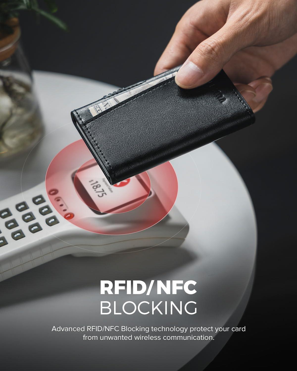 image:imageVULKIT Magnetic Wallet Card Holder Phone Card Holders Slim Leather Pop Up Case NFCRFID Blocking Compatible with iPhone 1615141312 Series Royal GreenBlack