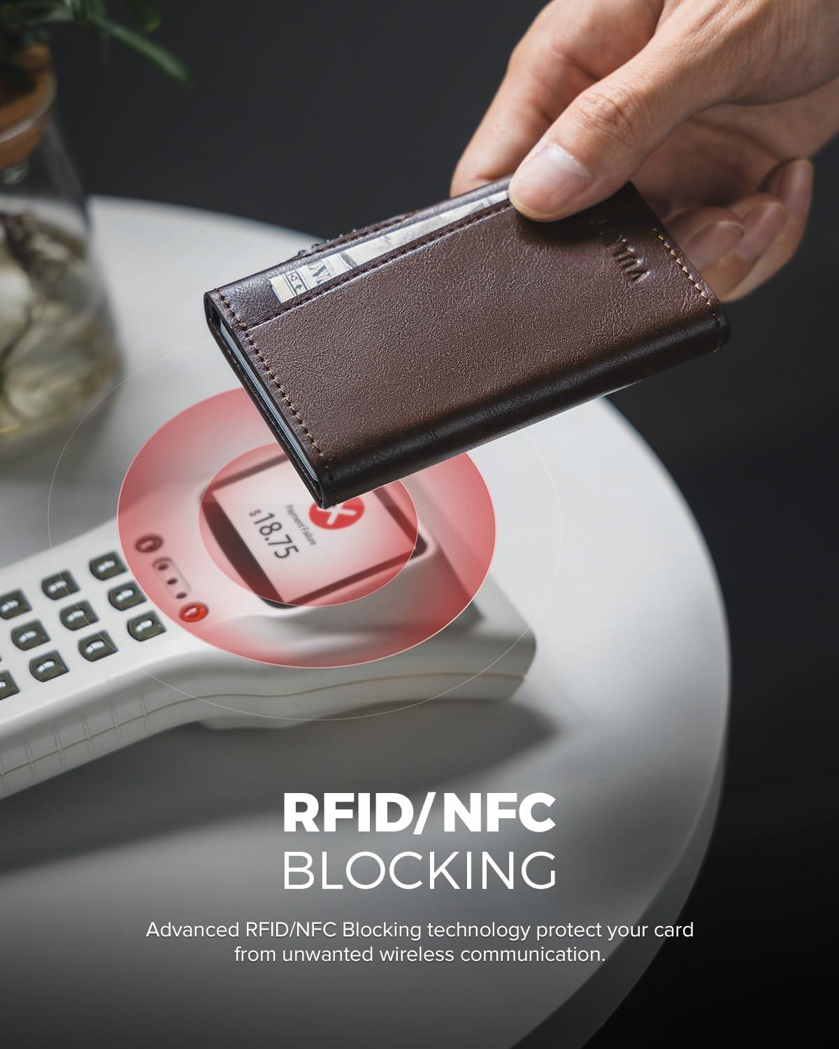 image:imageVULKIT Magnetic Wallet Card Holder Phone Card Holders Slim Leather Pop Up Case NFCRFID Blocking Compatible with iPhone 1615141312 Series Royal GreenEspresso