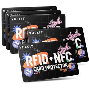 VULKIT 5 Pack RFID Blocking Cards, RFID/NFC Protectors NFC Contactless Protection Wallet Shield Travel Essentials(5pcs- Travelers)