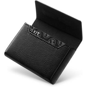 VULKIT Business Card Holders Large Capacity for 30-40 Business Cards with RFID Blocking Magnetic Closure(Black)
