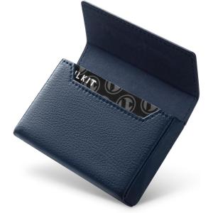 VULKIT Business Card Holders Large Capacity for 30-40 Business Cards with RFID Blocking Magnetic Closure(Navy)