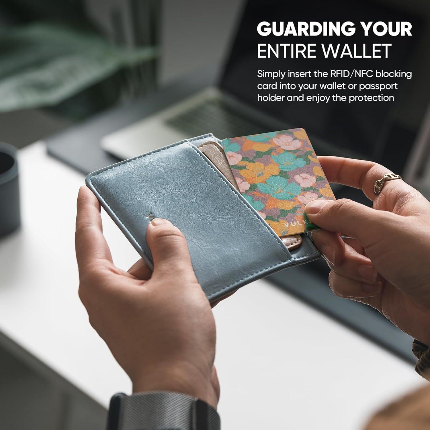 image:imageVULKIT RFID Blocking Cards Slim RFID Card Blocker amp NFC Contactless Card Protector for Your Wallet and Passport for Travel Outdoor 2 FlowerFlower