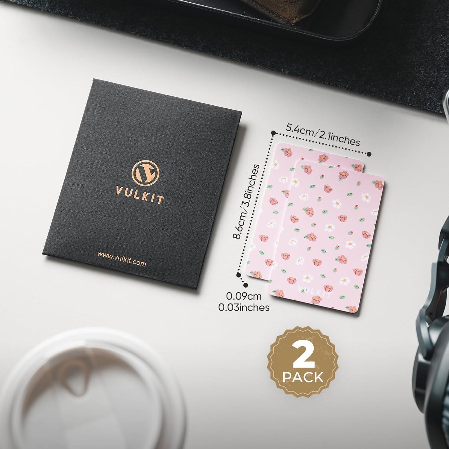image:imageVULKIT RFID Blocking Cards Slim RFID Card Blocker amp NFC Contactless Card Protector for Your Wallet and Passport for Travel Outdoor 2 FlowerPink flower