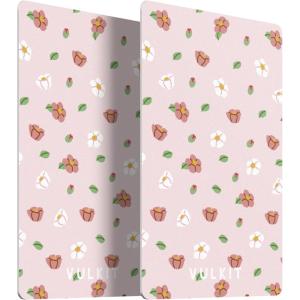 VULKIT RFID Blocking Cards, Slim RFID Card Blocker & NFC Contactless Card Protector for Your Wallet and Passport for Travel, Outdoor (2, Flower)(Pink flower)