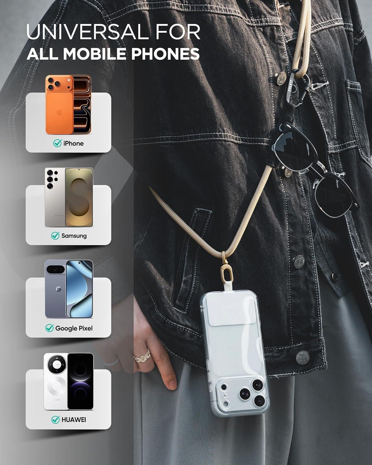 image:imageVULKIT Cell Phone Lanyard Crossbody Adjustable Neck amp Shoulder Strap Phone HolderBeige