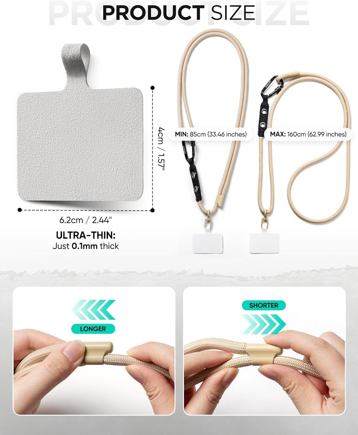 image:imageVULKIT Cell Phone Lanyard Crossbody Adjustable Neck amp Shoulder Strap Phone HolderBeige