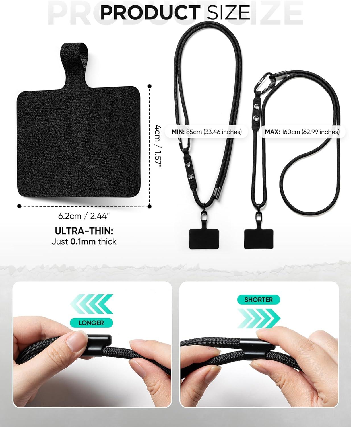 image:imageVULKIT Cell Phone Lanyard Crossbody Adjustable Neck amp Shoulder Strap Phone HolderBlack
