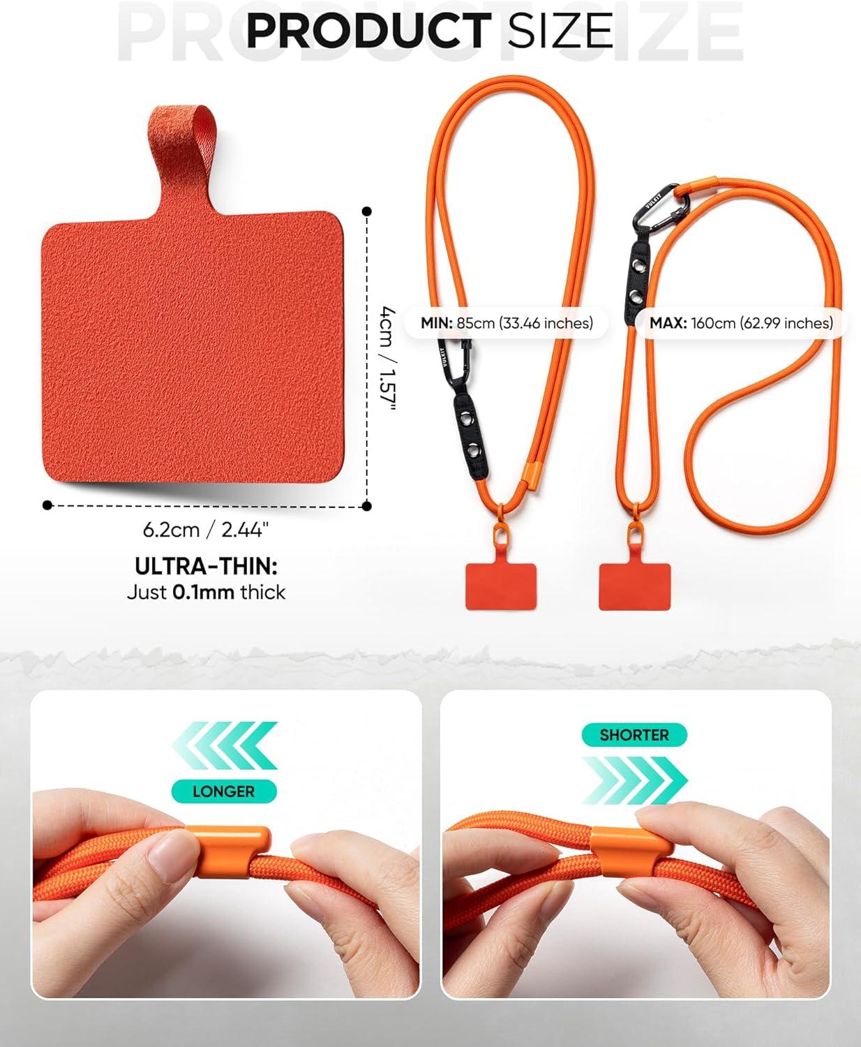 image:imageVULKIT Cell Phone Lanyard Crossbody Adjustable Neck amp Shoulder Strap Phone HolderOrange