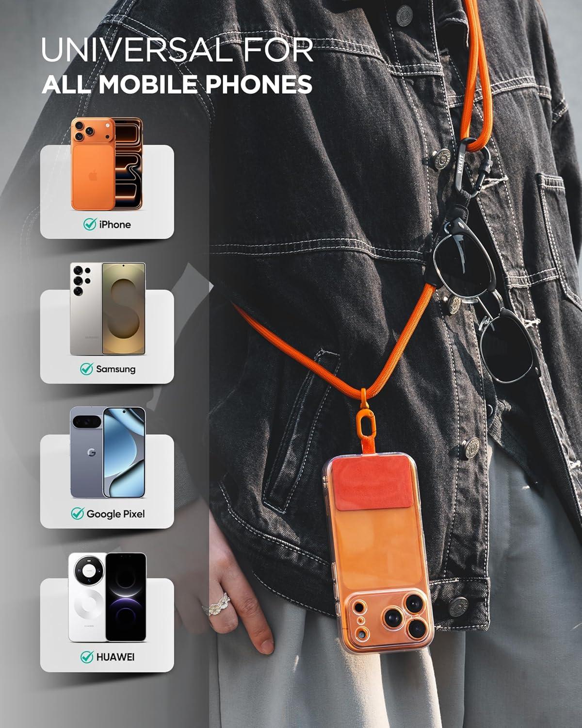 image:imageVULKIT Cell Phone Lanyard Crossbody Adjustable Neck amp Shoulder Strap Phone HolderOrange