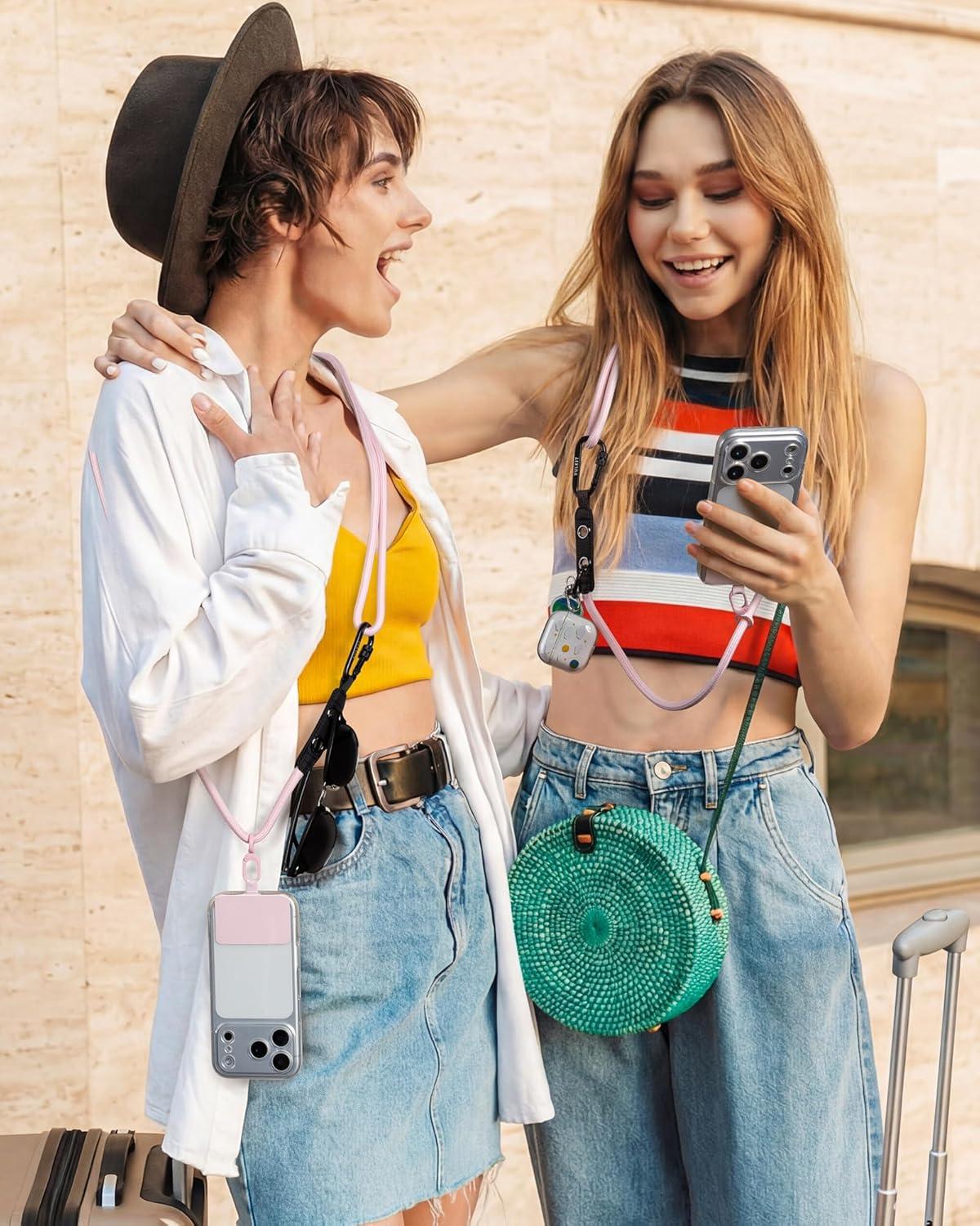 image:imageVULKIT Cell Phone Lanyard Crossbody Adjustable Neck amp Shoulder Strap Phone HolderPink