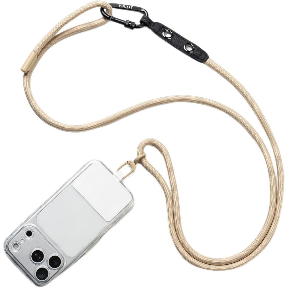 image:imageVULKIT Cell Phone Lanyard Crossbody Adjustable Neck amp Shoulder Strap Phone HolderBeige