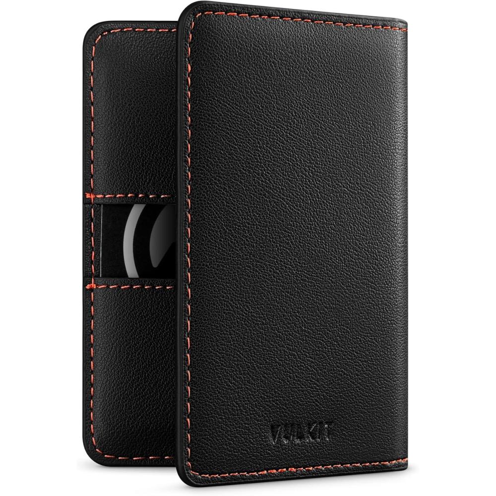 image:imageVULKIT Leather Slim Bifold Credit Card Holder for Max 8 Cards PinkBlack