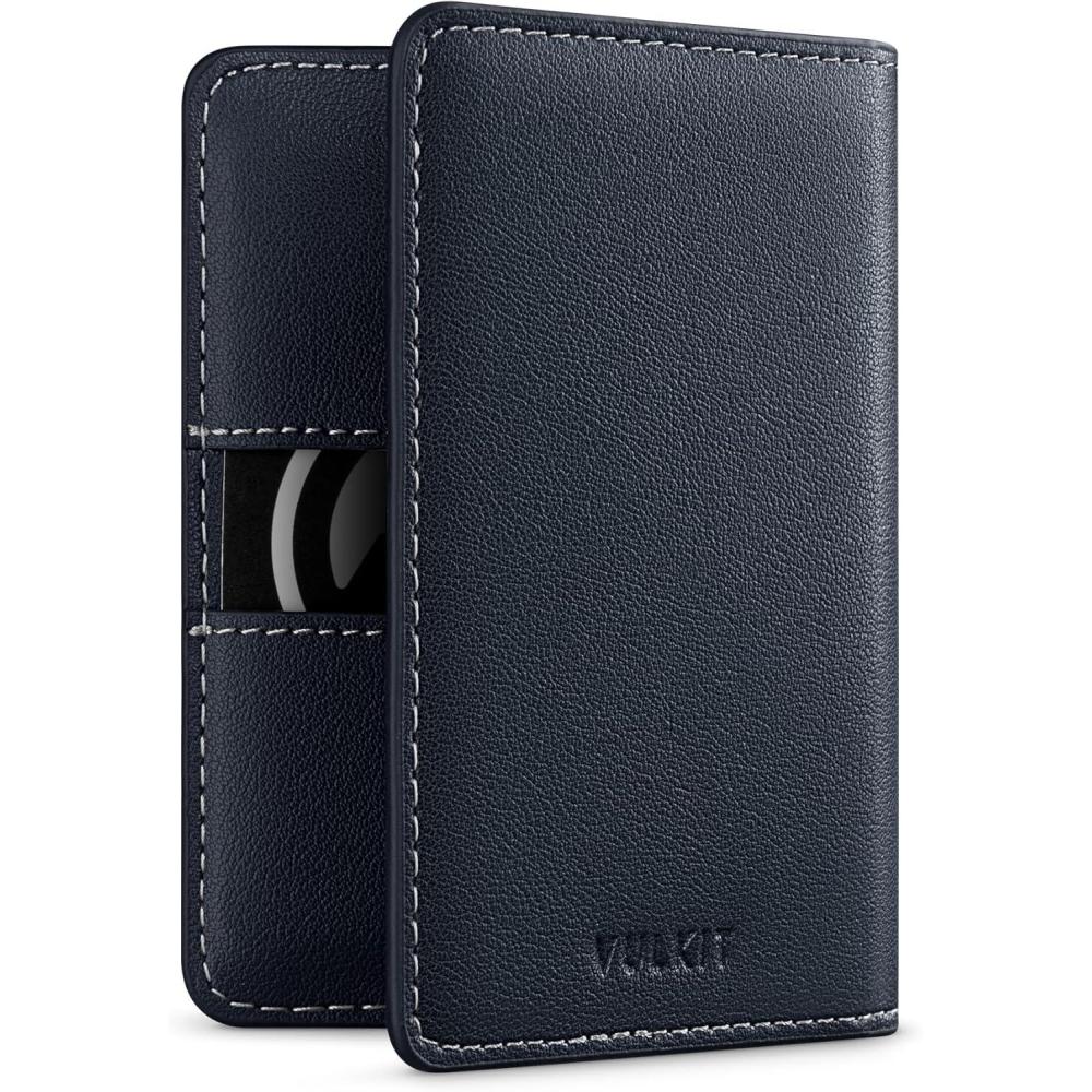 image:imageVULKIT Leather Slim Bifold Credit Card Holder for Max 8 Cards PinkBlue