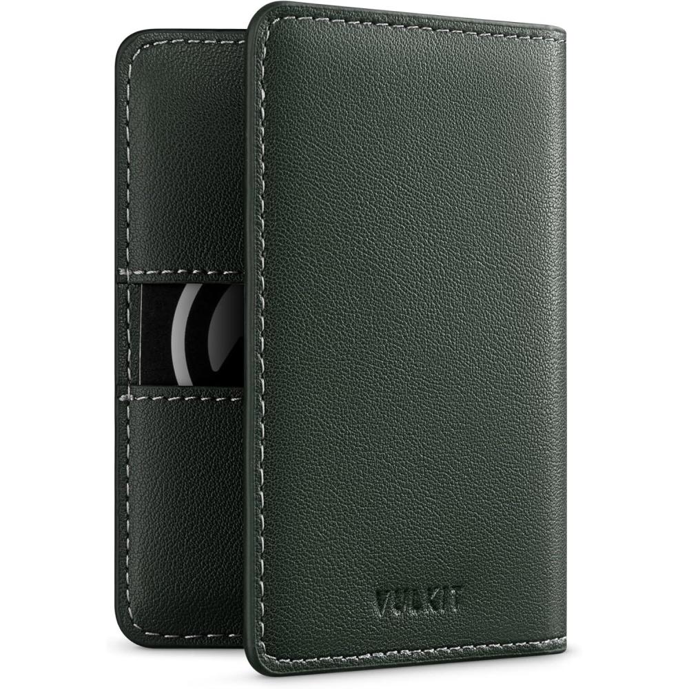 image:imageVULKIT Leather Slim Bifold Credit Card Holder for Max 8 Cards PinkGreen