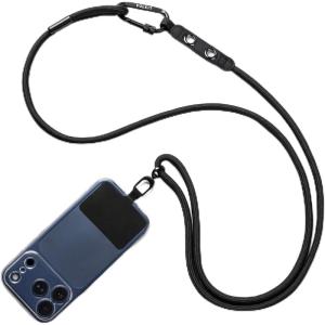 VULKIT Cell Phone Lanyard Crossbody, Adjustable Neck & Shoulder Strap Phone Holder(Black)